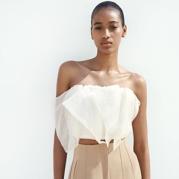 ZARA Strapless Crop Top NWT - Picture 8 of 12